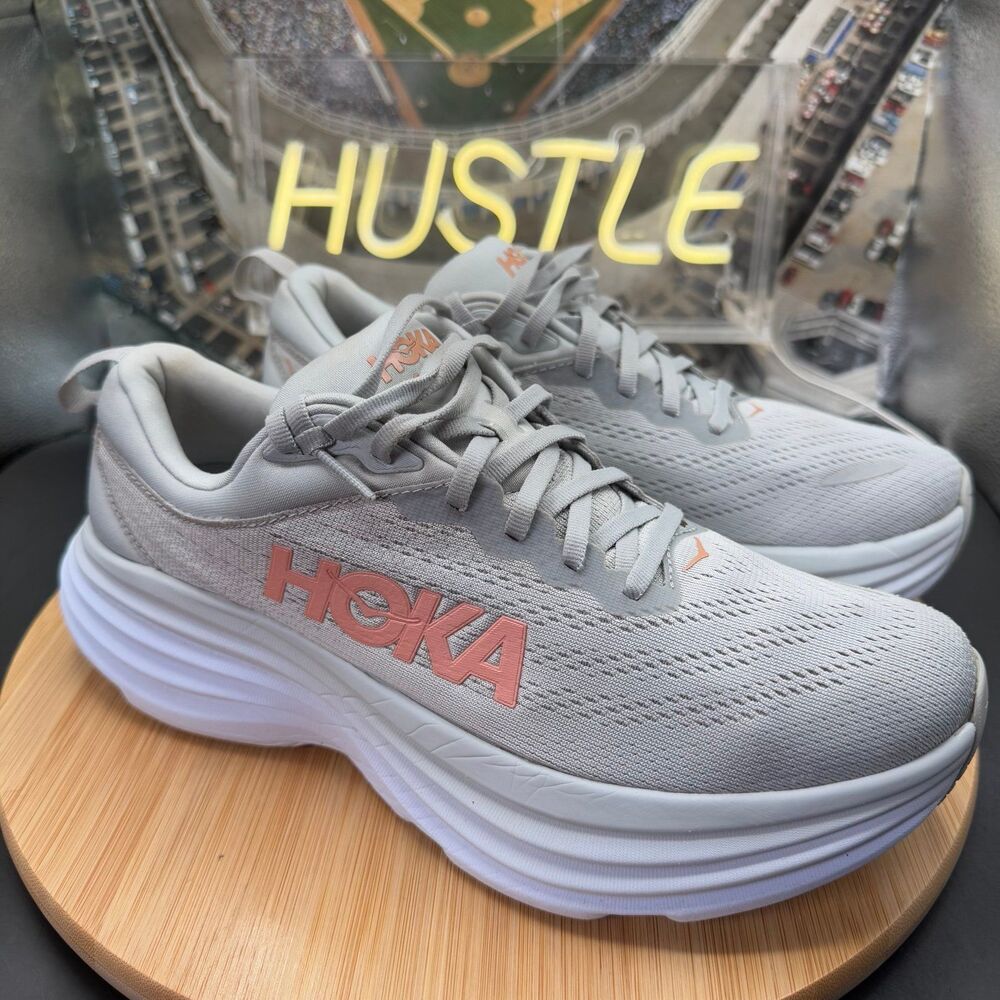 Hoka One One Bondi 8 Harbor Mist Lunar Rock Women's Size 9.5B